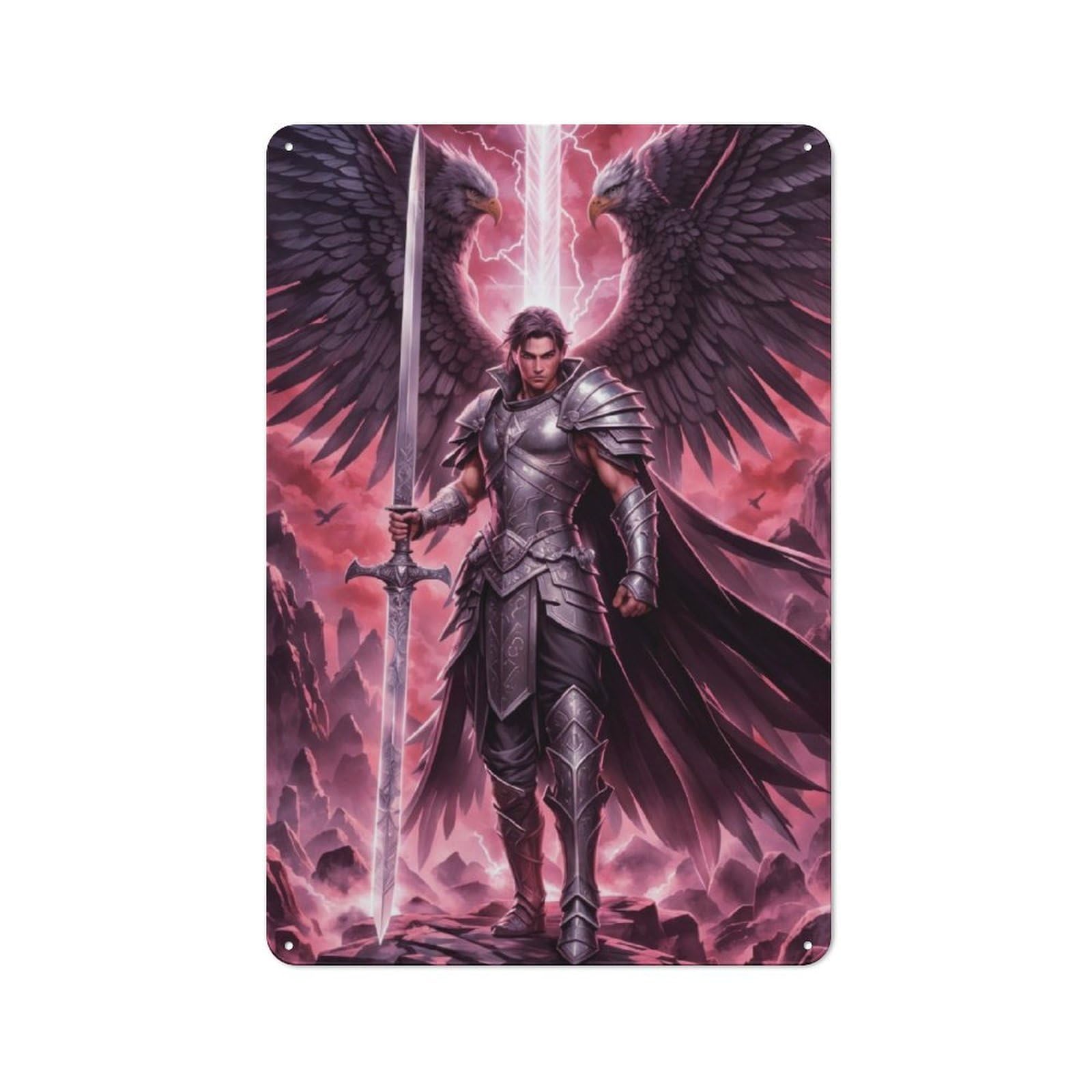 Junmoney Purple Archangel Retro-Style Metal Plaque 30X20cm For Garage Or Workshop, For Garage, Workshop And Man Cave Decoration