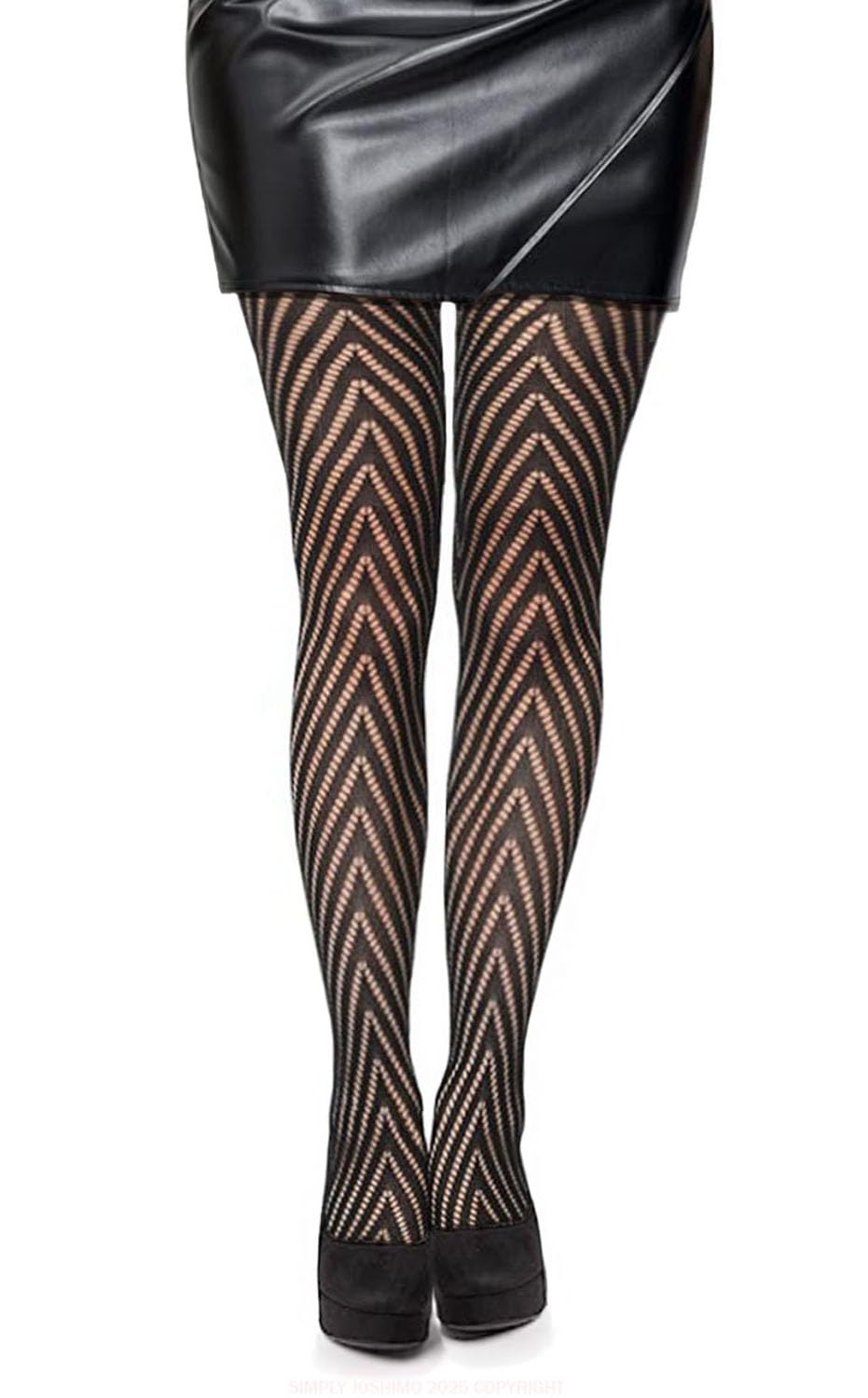 Simply Joshimo Womens Black Patterned Fishnet Net Tights/Ladies Fashion Pattern Pantyhose