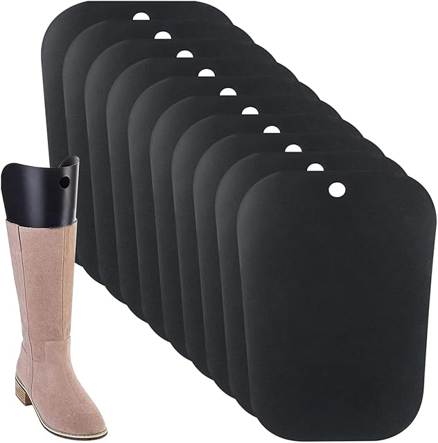 Tianher Boots Shoe Tree, 10 Pcs Reusable Boot-Shaped Shoe Support Black Plastic Support Molding Tool Boot Tree Suitable for Long and Short Boots for Men and Women(12 Inches)