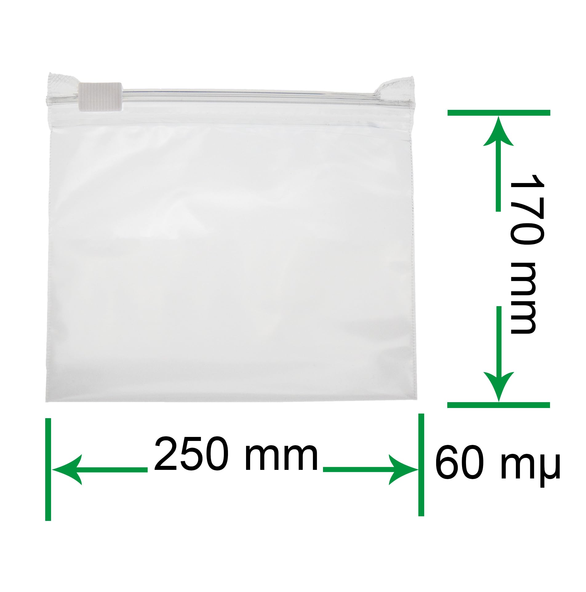 Druckverschlussbeutel 180 x 250 mm, mit Stempelfeld, 100 Stk