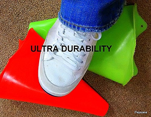 Playscene Training Cones - Set Of 6 Multicolored 9" Inch Highly Durable Vinyl Cones (Multicolored Cones) #TOP6