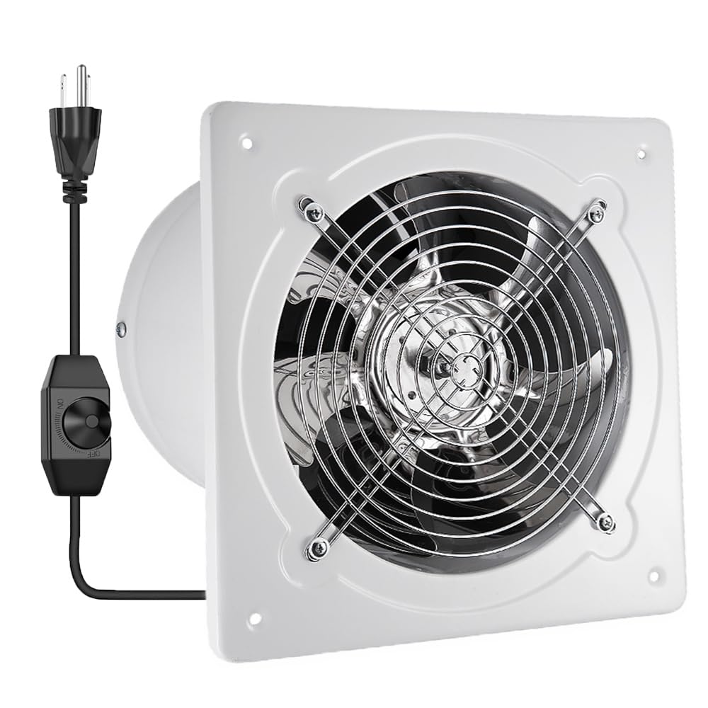 Ventilador de escape de cocina de 6 pulgadas con controlador de velocidad variable, ventiladores de ventilación de montaje en pared de 382CFM, ventilador de escape de metal para ático, ventilador de