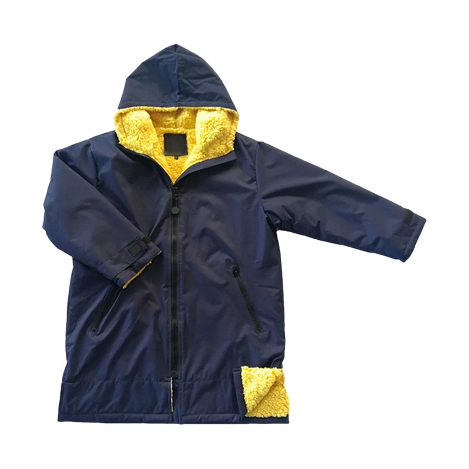 Oshhni Kinder Wickeljacke Poncho Mantel Schnelltrocknender Anzug Windjacke Regenmantel Wasserdichter Umhang Surf Schwimm Parka Zum Surfen Jungen Mädch, Tiefblaues Gelb
