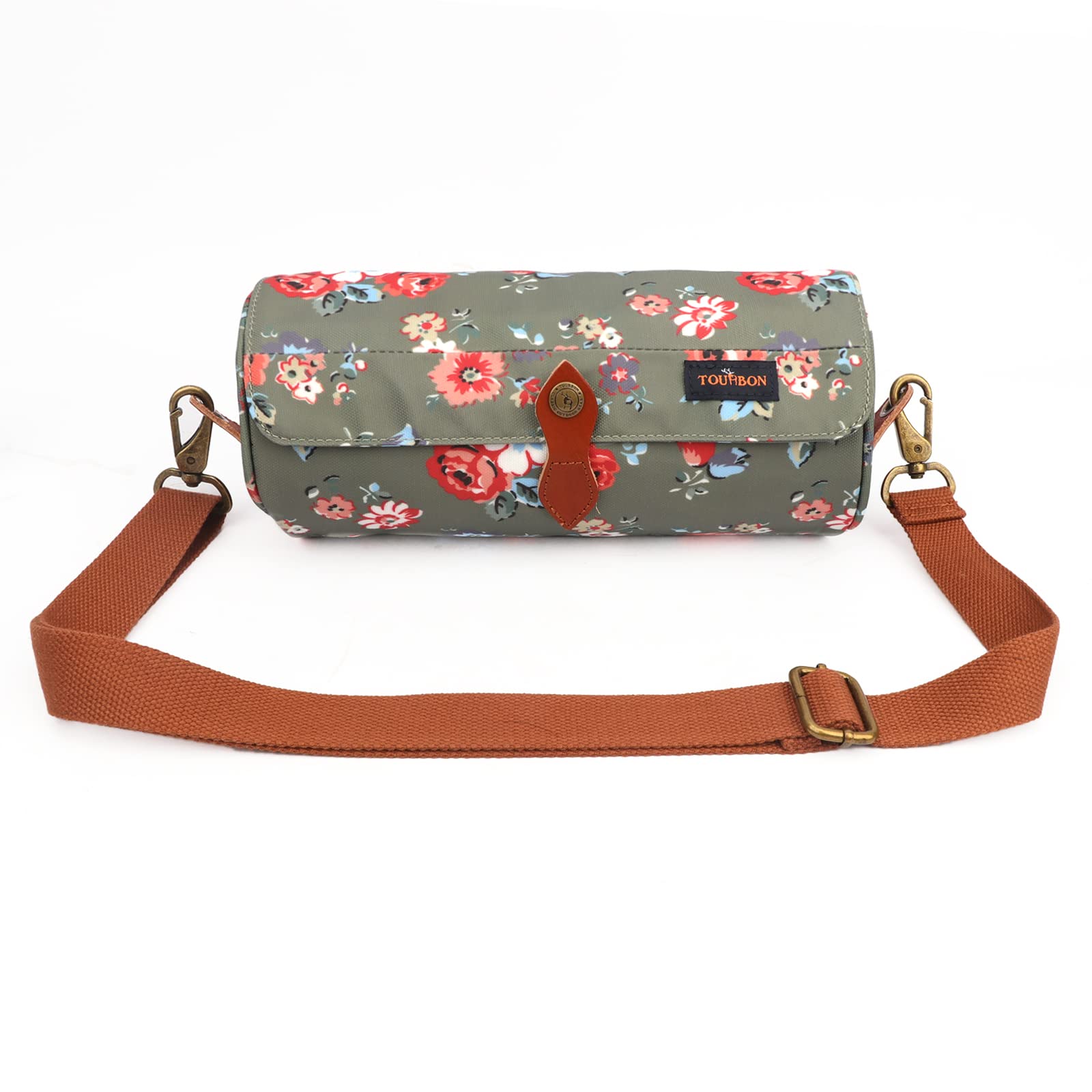 TOURBON Borsa da Bicicletta per Manubrio Anteriore Impermeabile - Borsa Portaoggetti con Tasche per Utensili - Motivo Floreale