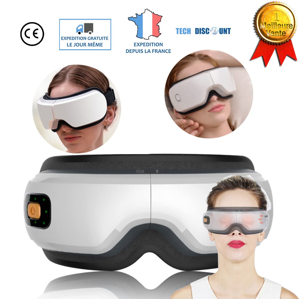 Masseur Oculaire,Appareil massage vibrations oculaires masseur cernes protection yeux ophtalmologue masque de nuit sommeil relaxation anti fatigue