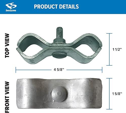 Miniatura 8 de Juego de abrazaderas de panel de valla temporal de acero galvanizado recubierto de polvo negro de 1-38 pulgadas con accesorios para alambre soldado