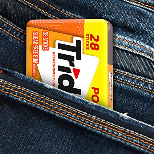 Image of Trident Tropical Twist Sugar-Free Chewing Gum, 6 Pocket Packs of 28 Pieces (168 Total Pieces) (Pack of 8)