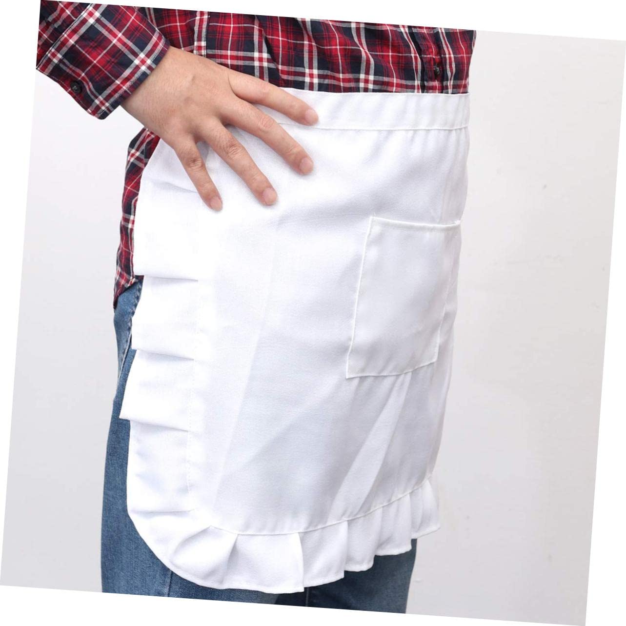 LIFKOME Delantal De Cintura Corta Con Bolsillos Delantal De Sirvienta Para Mujer es Para Asar Medio Unisex Traje es Con Bolsillos Disfraces