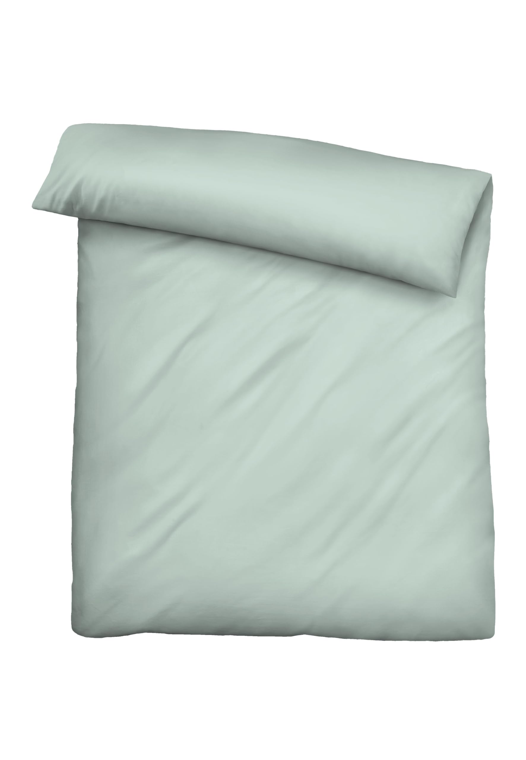 biberna Premium Tencel Bettwäsche Garnitur 135x200 cm grün | 100% Lyocell | pflegeleicht, weich, glatt, temperaturregulierend | Reißverschluss | Sommerbettwäsche aus Eukalyptus | Uni | Modell 0470500