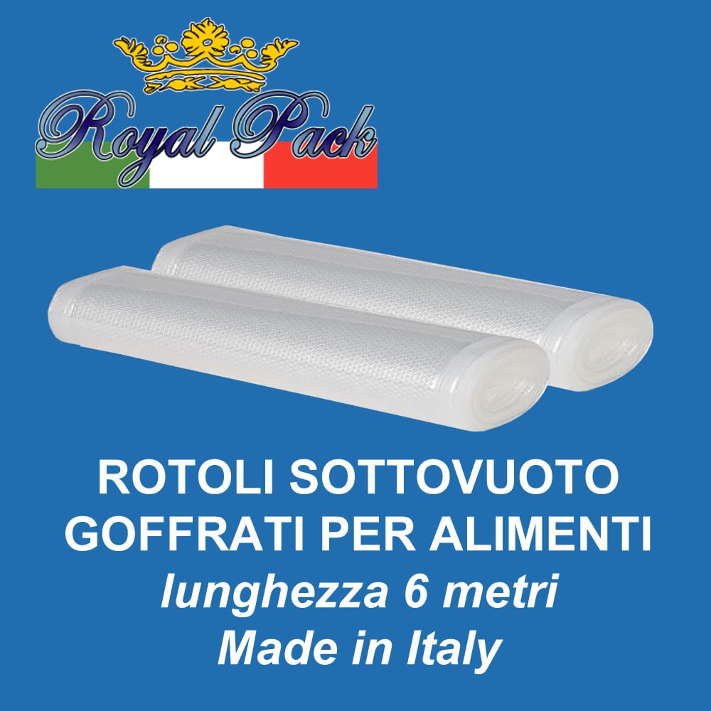 16 rollos al vacío | 30 x 600 cm | gofrados por un lado y lisos por el otro | Made in Italy | BPA free | universales | reutilizables
