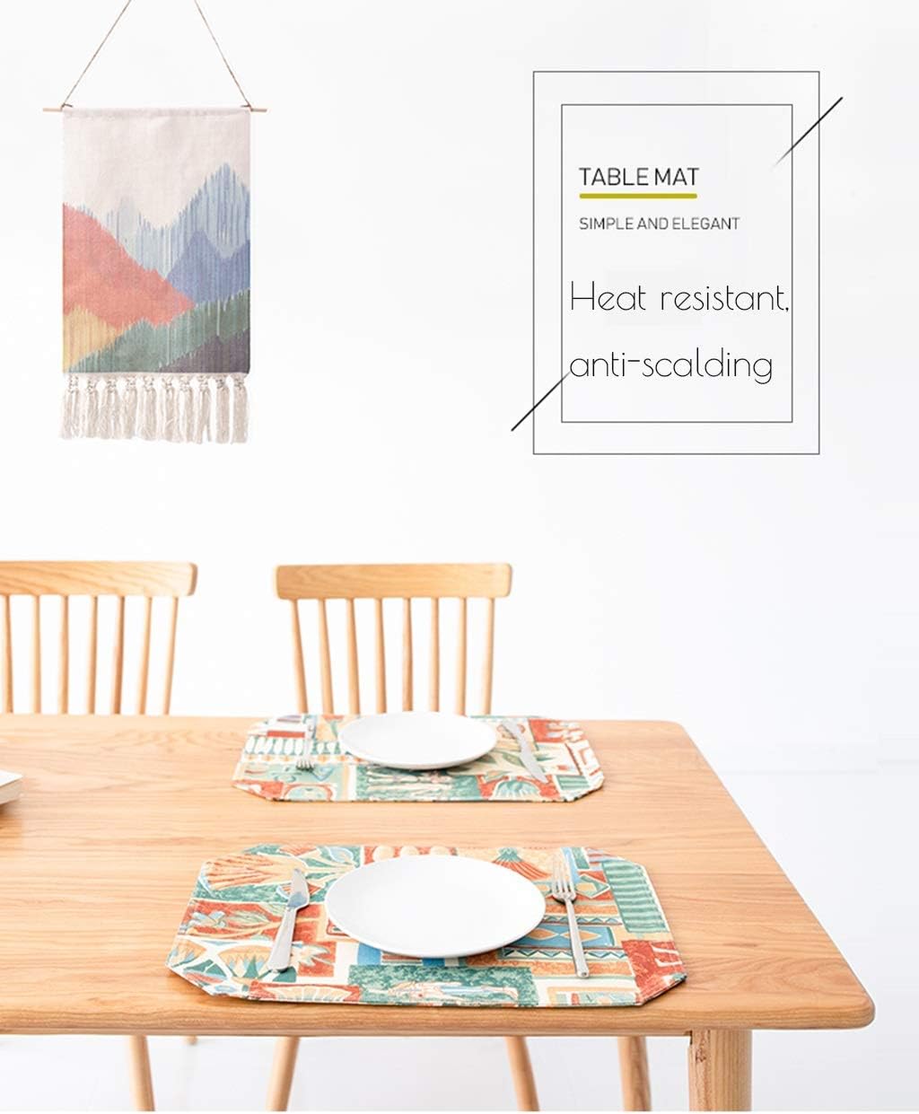 ホームデコレーション プレースマット 長方形 PVC プレースマット キッチン リビングルーム テーブルマット ガラスコースター ボ