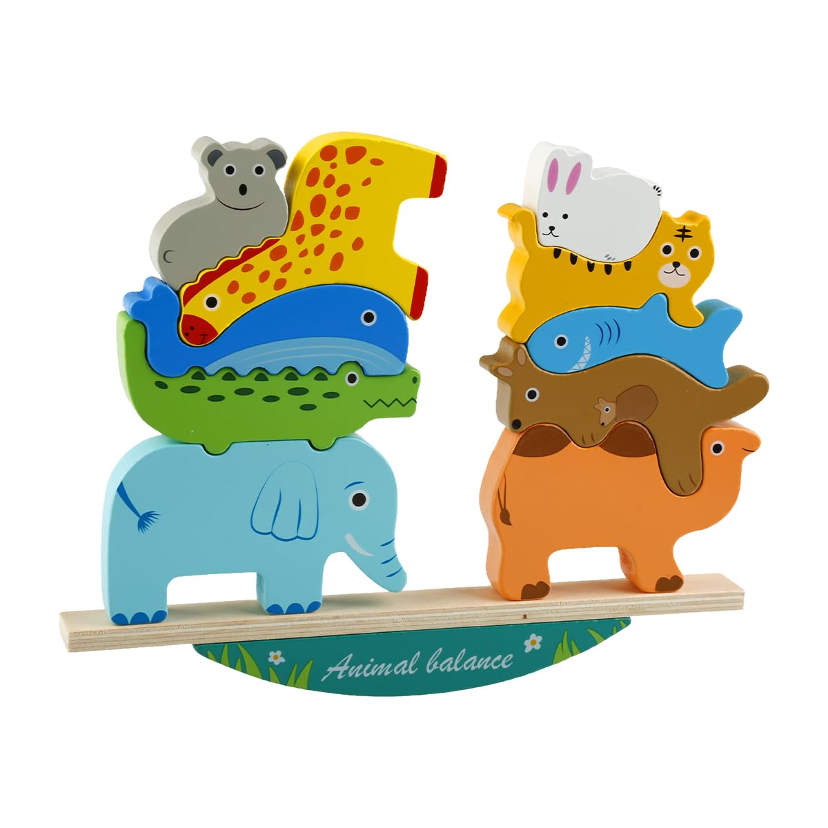 Lotsdonxia Wooden Animal Stacking Toy for Toddlers 1-4 Years
