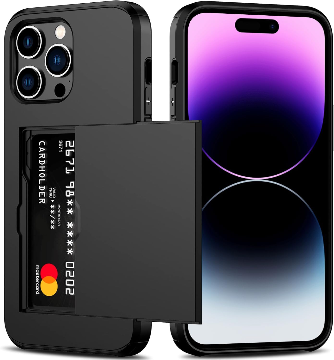 Funda iPhone 14 Pro con tarjetero y protección doble capa anticaídas a prueba de golpes 8