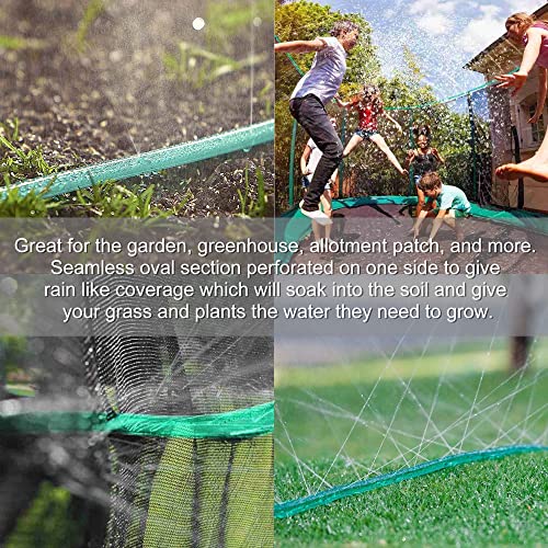 Funjee Pvc Flat Soaker Hose 1/2'', Drip Hoses, Saves 70% Water, For Garden/Vegetable (50Ft, Green) #TOP4