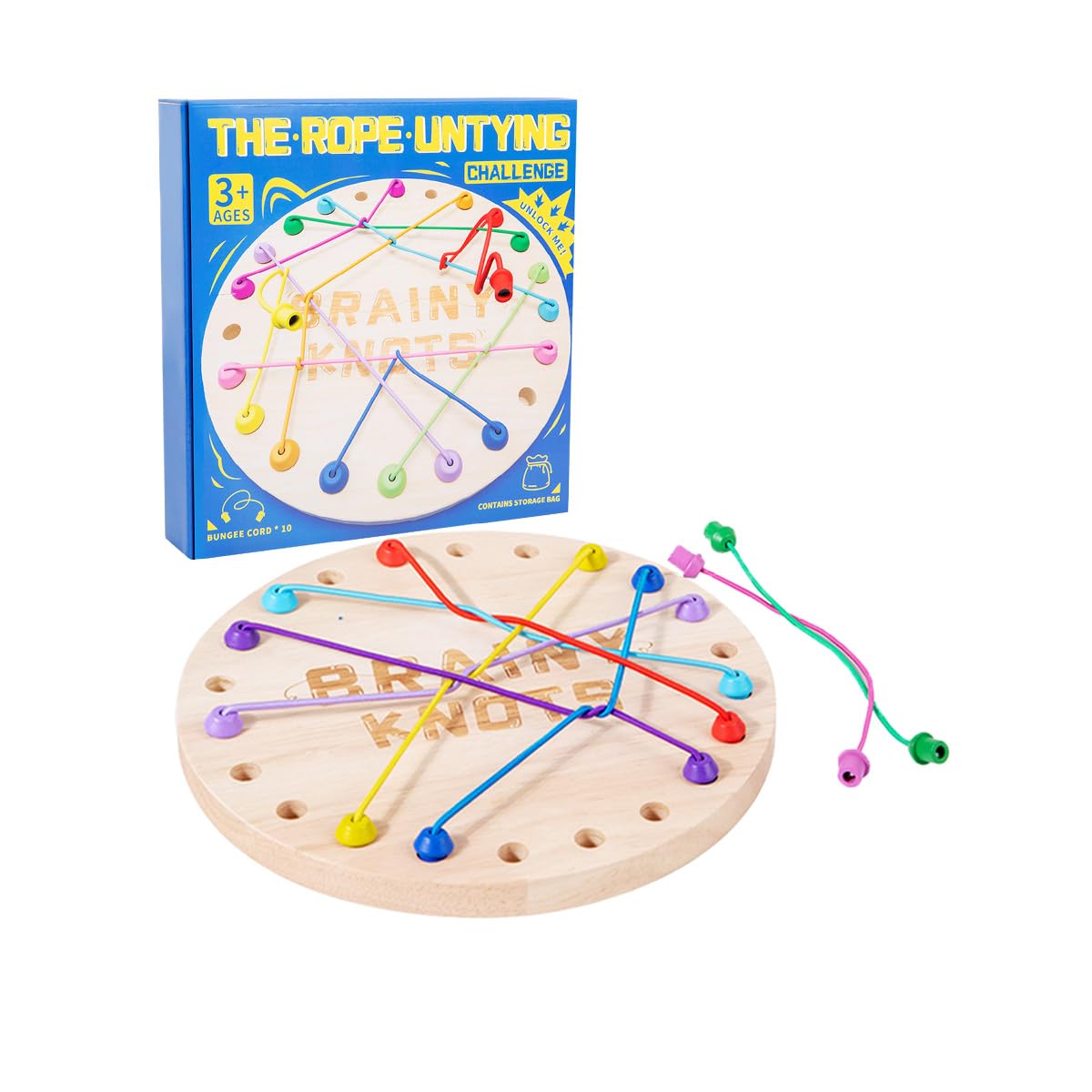 ZUNIPLEX Brainy Knots Logikspiel–Geduldspiele & Rope-Challenge-Spiel für Kinder, Seiltricks und Familien-Brettspielspaß,für ab 3 Jahren als l Geschenk bei Kinderpartys oder interaktiven Familienfeiern