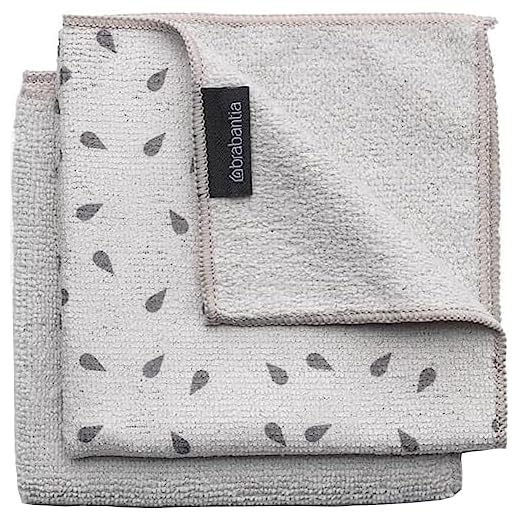 Brabantia Paños de cocina de microfibra, gris claro, set de 2