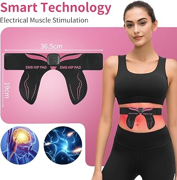 AOOWU EMS Butt Trainer, 6 Modes & 18 Intensities Targeted Stimulation of the Butt Muscles, Buttock Muscle Stimulator, Buttocks Toner Hip Trainer for Men and Women, Tightening & Toning Muscles
