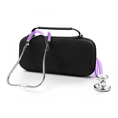 AMSAMOTION Estuche para estetoscopio 3M Littmann Classic III Ligero II S.E MDF Acoustica Deluxe Dual Head Cardiology IV Soporte para estetoscopio