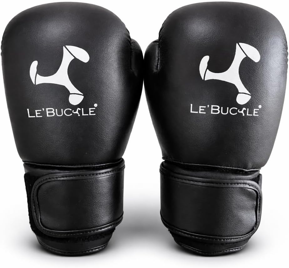 Unisex Tournament Boxing Gloves for Boxing, Kickboxing, MMA, Contest Gloves in Black & Grey, Faux Leather, 12 oz