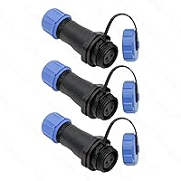Vista 2 de Uonecn SP13 IP68 Impermeable 2 Pin LED Conectores de Alta Potencia 2 Pin Enchufe de Alimentación Kit Circular Kit Macho Enchufe Hembra Socket 5 Sets