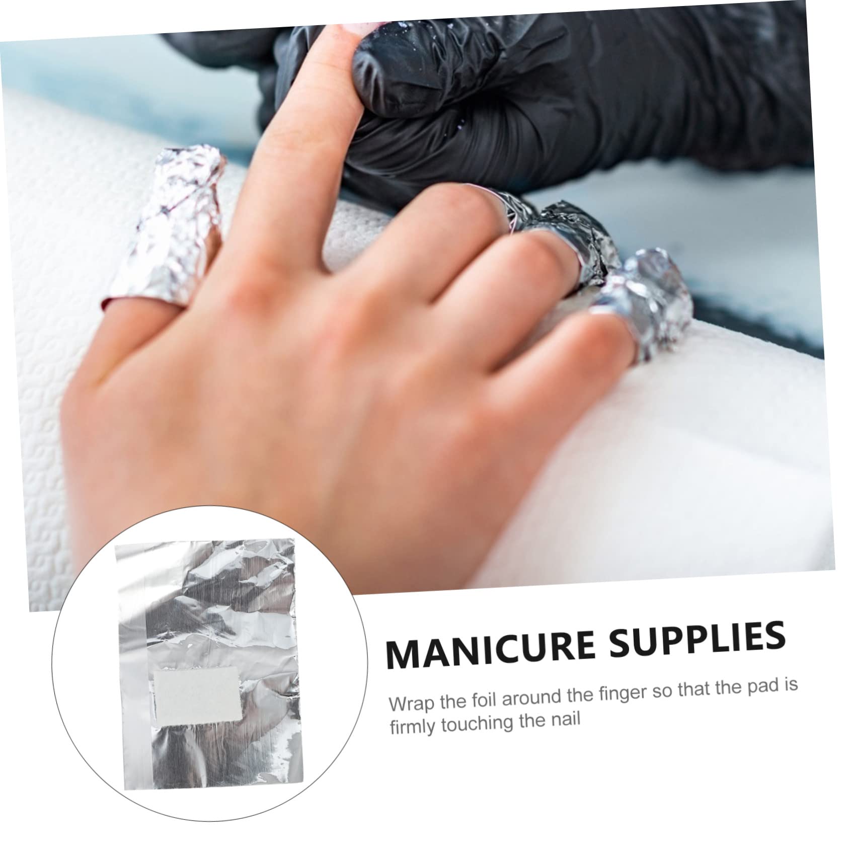 WOONEKY 600piezas Almohadillas Desechables Para Remover Esmalte De Uñas Foil Wraps Para Eliminación De Gel Para Manicura Casa y Salón