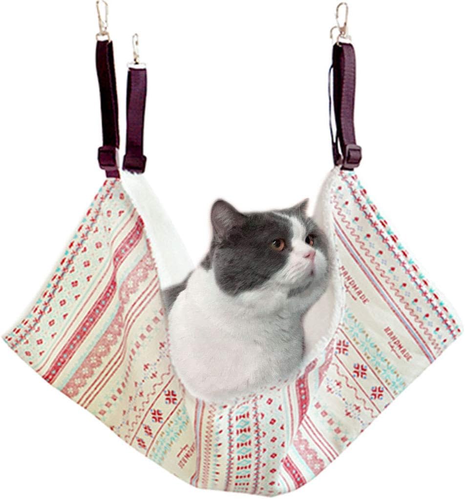 PAPIEEED Hamaca para colgar gatos suave para mascotas pequeña jaula de felpa, cama de azucarero, caja de hámster, accesorios para hurones, gatitos, cobayas, gerbo