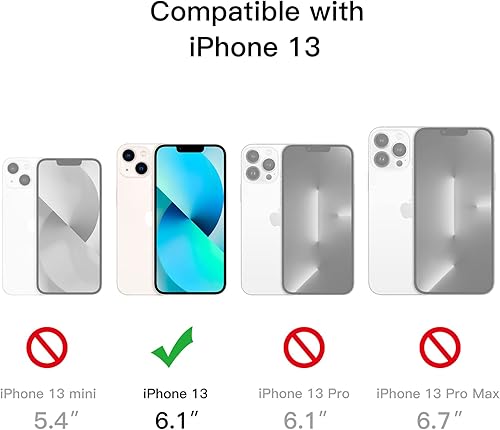 Miniatura 2 de JETech Funda delgada mejorada (0.033 in de delgado) para iPhone 13 de 6.1 pulgadas, cubierta de lente de cámara, protección completa, ajuste