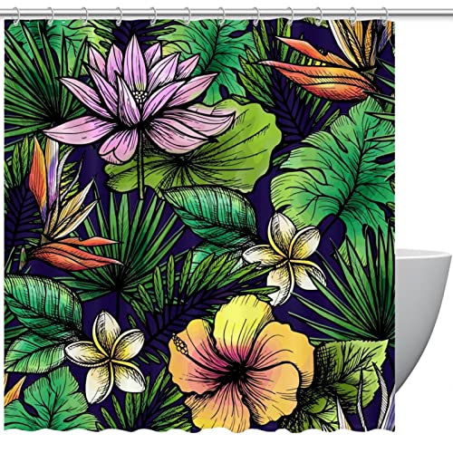 Rideau de douche tropical imperméable 183x183 cm coloré - 2