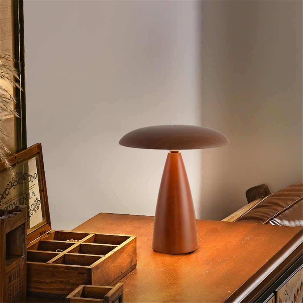 Affascinante Lampada da tavolo retrò in legno, girevole, con tocco, lampada da comodino for camera da letto e studio Arredamento per la casa