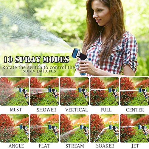 Garden Hose Nozzle｜ Aluminum Alloy 10 Sprayers Patterns Water Hose Spray Nozzle｜Suitable For Watering Equipment, Cleaning, Car Washing And Showering Pets. #TOP3