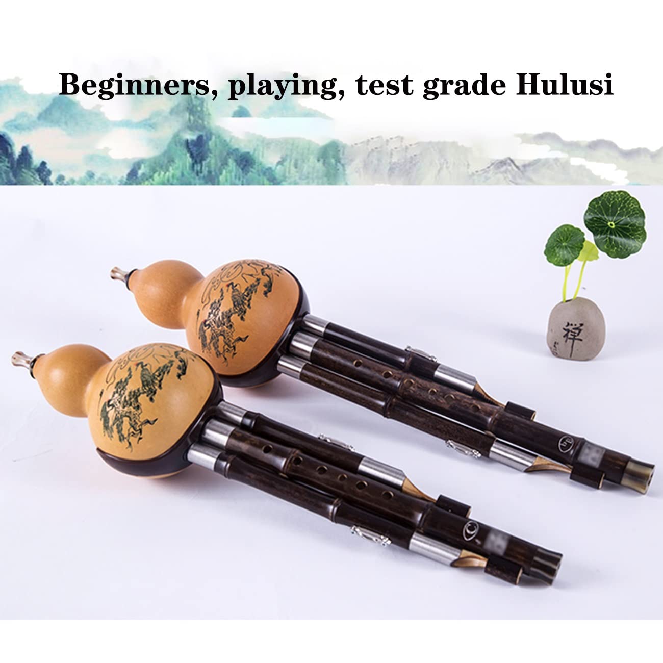 Cucurbita De Bambú Púrpura Tocando El Instrumento Flautín Estudiantes Adultos Principiantes Aprendiendo C-Bemol B Hulu Si Flauta Entonación Profesional, Buen Soplado Y Duradero.