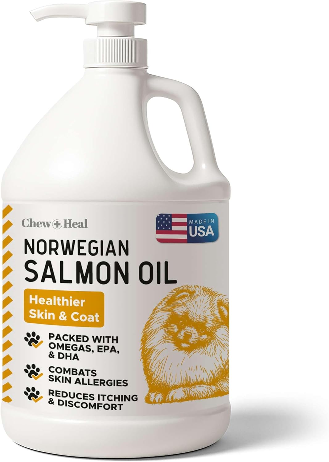 Salmon Oil for Dogs - 64 oz Liquid - Premium Fish Oil for Skin and Coat Health - Omega 3 Supplement - Supports Itchy Skin - Norwegian Dog Salmon Oil - Essential Dog Supplement