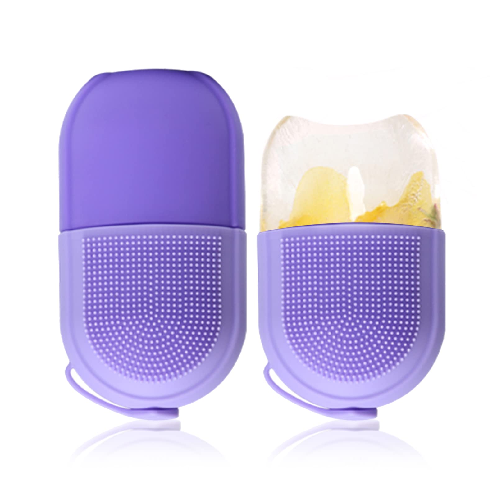 Rodillo de Hielo para Cara, Bolas de Hielo Facial Reutilizable, Gua Sha, Ice Roller Rodillo de Cara de Hielo de Silicona para Aliviar Ojos Hinchados, Ayuda a Reducir Los Poros, Aliviar el Dolor