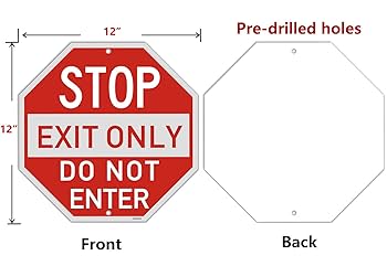 stop exit only ロードサイン　オクタゴン Amazon.com: Stop Exit Only Do Not Enter Signs Metal