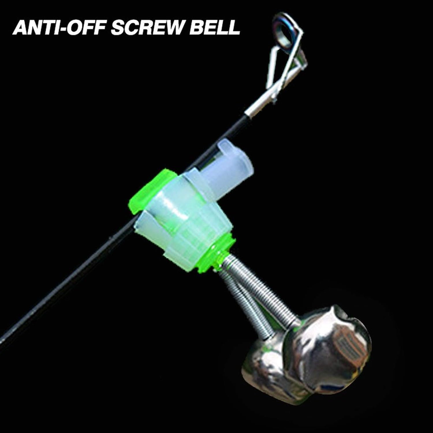 10/100 PCS Fishing Rod Bells, Spiral Fishing Bite Indicator Alarm, Rod Tip Clip Clamp Ring Dual Sound Alert with Twin Bells Jingle, Fishing Portable Tackle Accessories Equipments Gadgets