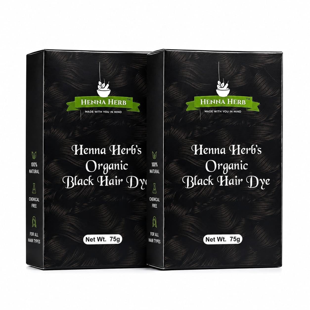 Henna Herb Herbal Hair Colour Black | Ammonia Free Natural Hair Dye | 100% Grey Coverage | Organic & Chemical Free Hair Colour for Men & Women | Long Lasting Hair Dye Black 75 g (Pack of 2)-picture-52