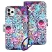 HianDier Case for iPhone 11 Pro Max Wallet Cases with Card Holder 9 Slots Detachable PU Leather Flip Cover Shockproof Magnetic Clasp Lanyard Dual Layer Case for iPhone 11 Pro Max 6.5 Inches, Mandala