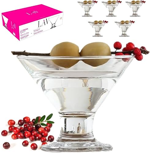 Miniatura 4 de Juego de cuencos de helado con patas de vidrio, tazas pequeñas para helado, cuencos de vidrio transparente para servir postres para trífle, sorbete,