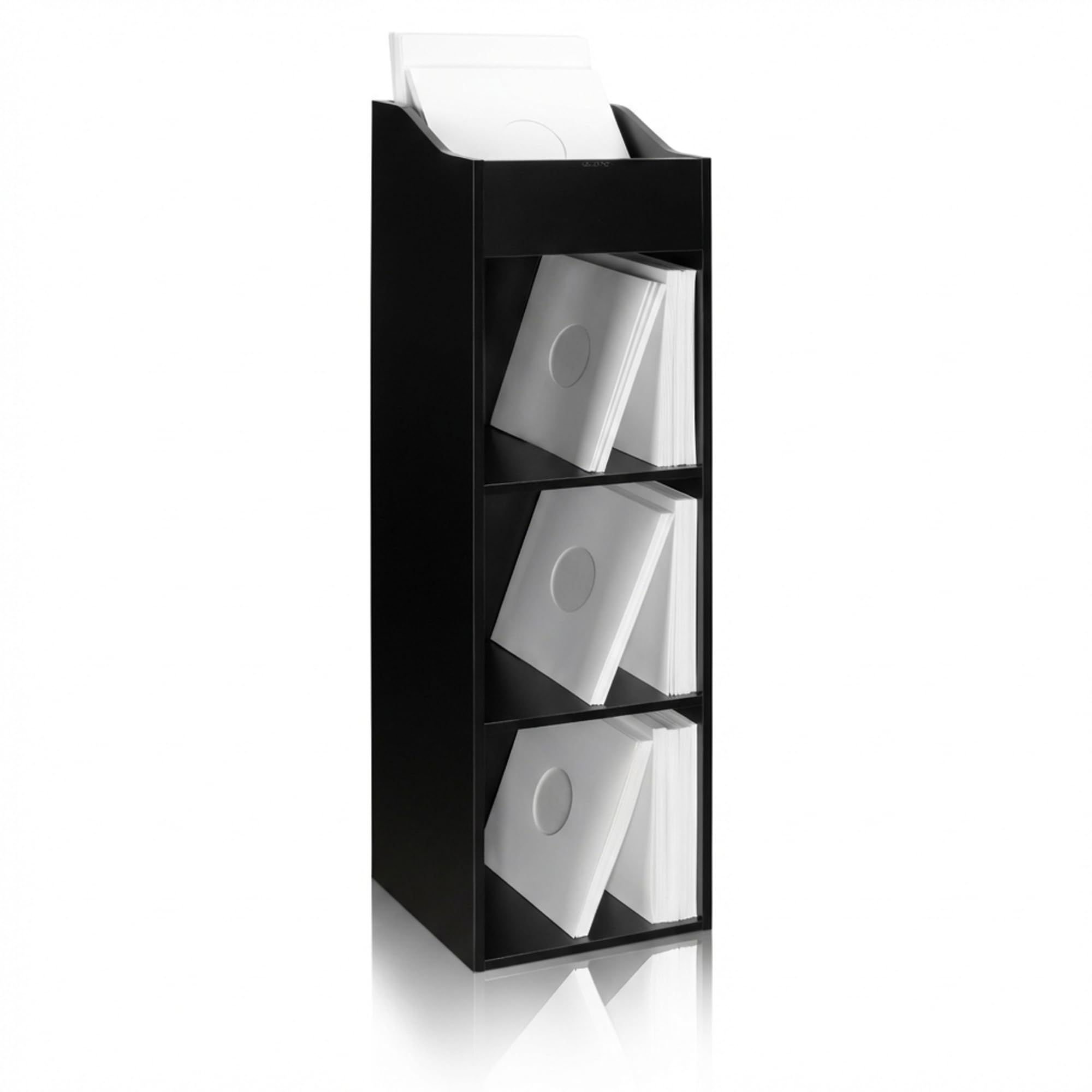 Zomo VS-Box 100/4 Vinyl Aufbewahrungsbox - 370 x 335 x 1270 mm - Schwarz - MDF Holz - Regal für Schallplatten 400 bis 480 LPs