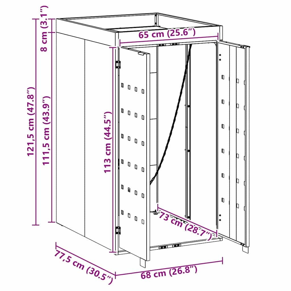 Mülltonnenbox 1er Mülltonnenboxen mit Pflanzer Anthrazit
