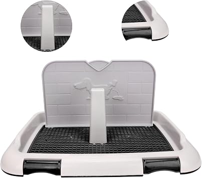 Tita-Dong Puppy Training Toilet Pad Holder with Cat Potty Fence - Dog Scheduled Urination Potty Tray for Small & Medium Dogs (Black)