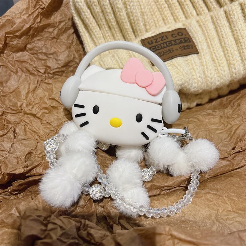 Image of FLORICAN 3D Case for Apple Airpods 4 (2024) Cute Design Suitable ONLY for AirPods 4 / AirPods 4 ANC with Shockproof Full Protection (White Cat) (White Cat)