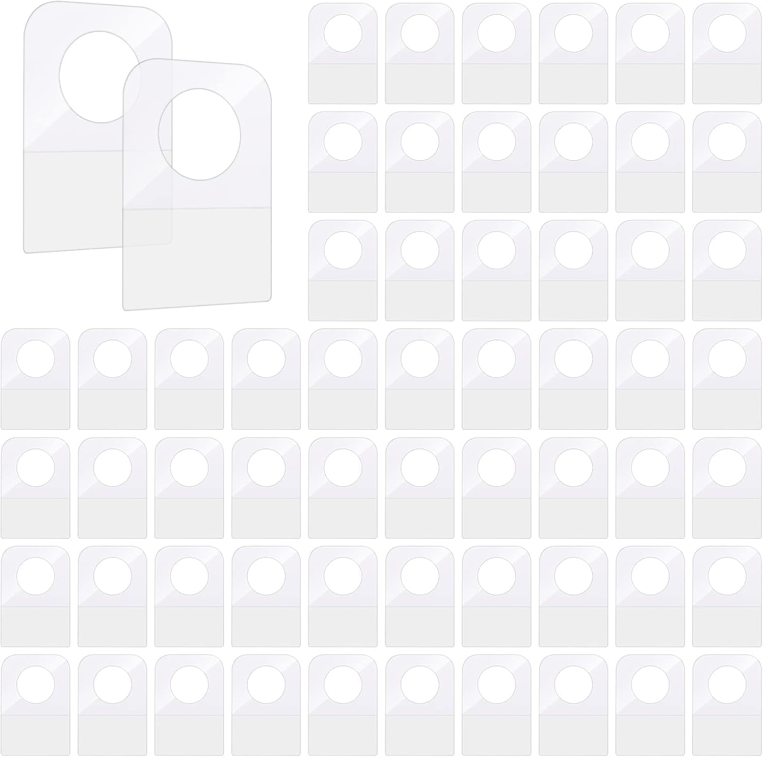 300 Pcs Hang Tabs Sticky Tabs for Wall Hanging Hole Reinforcement Stickers Heavy Duty Adhesive Tabs Clear Self Adhesive Folding Plastic Slot Hole for Store Retail Small Sale Items Hanging Display