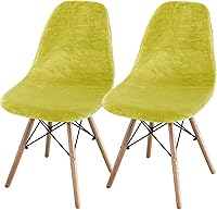 Vista 24 de TOPCHANCES Funda elástica para silla, fundas de silla de mediados de siglo, fundas de terciopelo para sillas sin brazos, protector de silla lavable