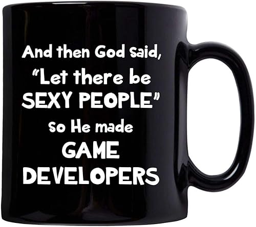 Miniatura 2 de Gifts for Sexy Game Developer Designer Mug Coffee Tea Cup Black Ceramic 11oz - Video Gaming Design Dev Team Development Funny Cute Gag Idea - God