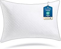 Vista 10 de JOLLYVOGUE Juego de 2 almohadas tamaño Queen, almohadas de cama certificadas Oeko-Tex para personas que duermen de lado, de espalda y sobre