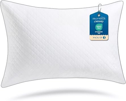 JOLLYVOGUE King Size Pillows, Oeko-Tex Certified Bed Pillows for Side, Back, and Stomach Sleepers - Medium Support Down Alternative Filling, Machine-Washable