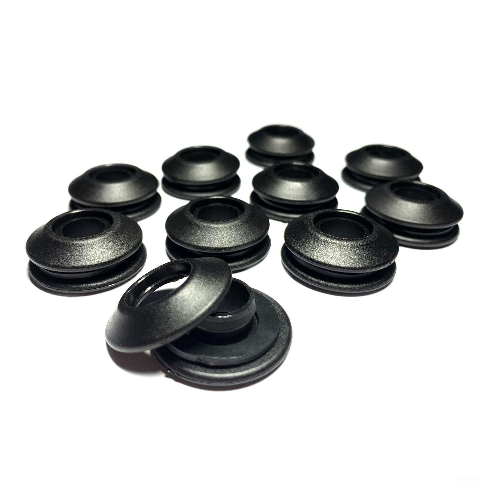 Plastic Eyelets Set, Snap Eyelets Grommets Self Sealing Groundsheet Tarpaulin Awning Cover, Round Eyelets Tarpaulin Eyelets(10pcs Black)