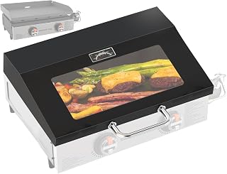 Hinged Lid for Blackstone 22 inch Griddle Lid Tabletop Omnivore 1666(2024 Model), Visualized Glass FlatTop Hard Cover for Blackstone Accessories 22" Omnivore Griddle Hood 2205 1813 Replacement etc.