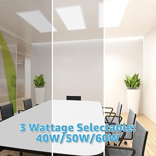 Miniatura 4 de Art3d Luz de panel plano LED de 2 x 4 pies, temperatura de color seleccionable 3CCT 3000K4000K5000K, 0-10V regulable 5500LM luz de techo empotrada